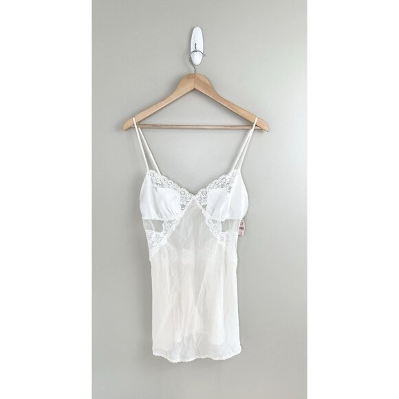 Victorias’s Secret Y2K Silk and Lace‎ Sheer Camisole Lingerie VTG White NWT Sz M - Picture 1 of 12